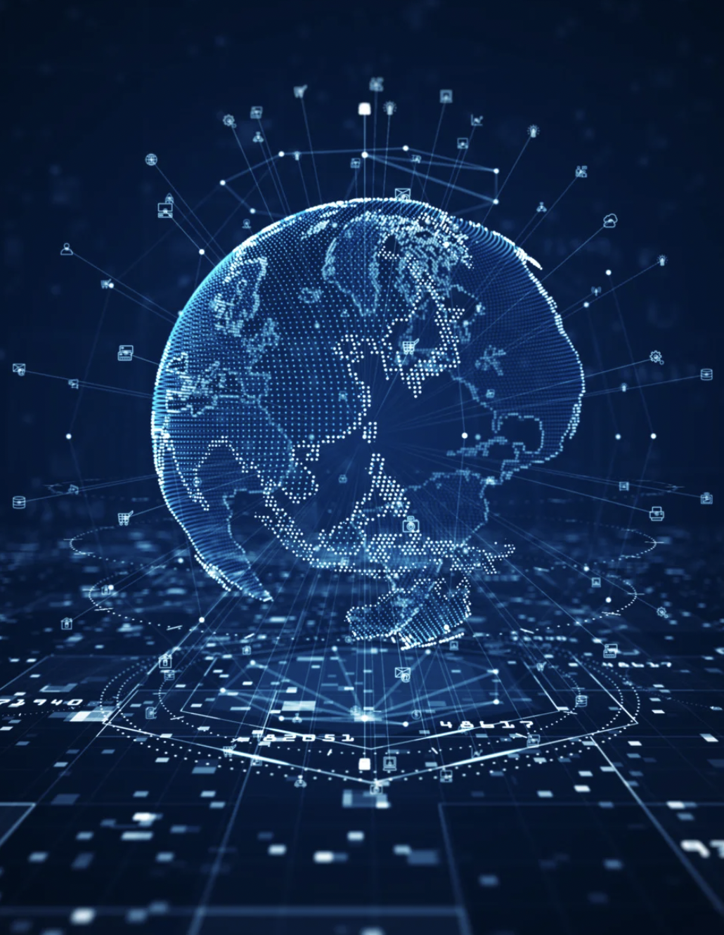 Abstract Blue Image of World